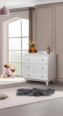 Obrázek produktu pro Komoda designová komody nábytek dřevěná skříňka bílá moderní příborník