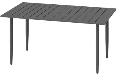 Produktbild von Outsunny Gartentisch 150x90cm, Balkontisch aus Stahl, Balkontisch mit Schirmloch