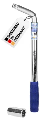 Produktbild von alca® Radmutterschlüssel Universal 17/19mm ausziehbar 35 - 53 cm mit rutschfestem Kunststoffgriff 1/2 Zoll Vierkant Aufnahme inklusive 19er Nuss