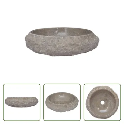Obrázok produktu pre The Living Store Umývadlo Grey Ø40x12 cm Mramor