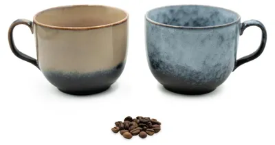 2er-Set Teetassen 450 ml, Steingut, spülmaschinengeeignet