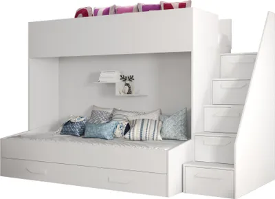 Produktbild von MINIO go for it, Etagenbett "PARTY 16", Kinderbett, Griffe aus MDF, Weiße Farbe