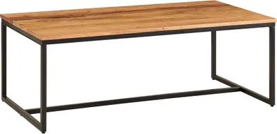 Produktbild von Couchtisch 110x60x40 cm Massivholz Metall Sofatisch Wohnzimmertisch Akazie | Stubentisch Industrial | Holztisch Kaffeetisch Massiv | Tisch Wohnzimmer
