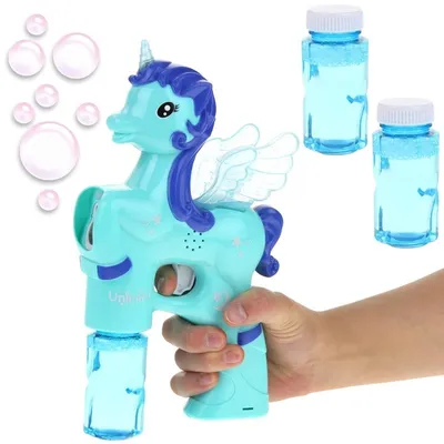 Produktbild von Einhorn-Luftblasenpistole – Blau