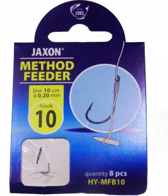 Zdjęcie produktu dla Haczyki Jaxon Feeder MFB Nr 10 z przyponem 0,20 mm – zestaw 8 sztuk