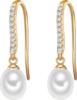 Produktbild von Valero Pearls Perlen-Ohrhänger Sterling Silber Zirkonia Süßwasser-Zuchtperle 501