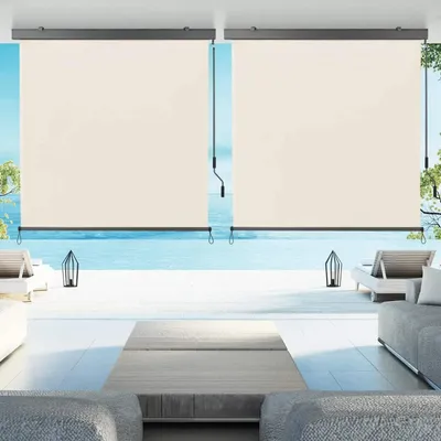 Immagine prodotto di Tenda verticale - Tenda a cassonetto - 160 x 250 cm - Estensibile - Manovella - Protezione UV - Resistente al vento - Schermo privacy - Beige
