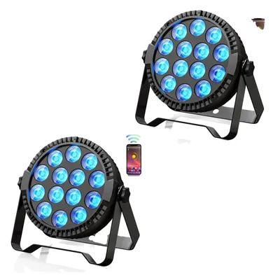 Zdjęcie produktu dla Oświetlenie par LED, sterowane aplikacją, wysoka jasność, uniwersalne na imprezy, 2 sztuki, wtyczka UE