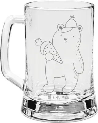 Produktbild von Mr. & Mrs. Panda Krug Bär Schultüte - Transparent - Geschenk, Bierhumpen, Humpen, Bierkrug Mit Gravur, Teddy, Schulanfang, Erster Schultag, Grundschule, Glaskrug, Seidel