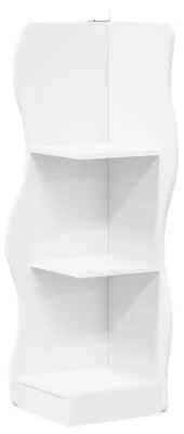 Image de Étagère d'angle vidaXL avec tablette, blanche, 34 x 33 x 102 cm, en aggloméré