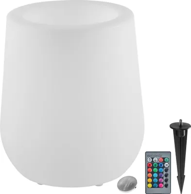 Produktbild von tectake® LED-Blumentopf Luminous Courve Pot als Blumentopf mit LED-Beleuchtung, 12 W 38 x 44 cm, inkl. Erdspieß und 3 Standfüße