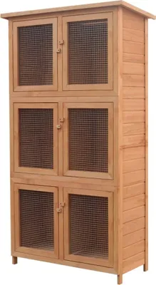 Obrázek produktu pro Klec na zvířata / králíkárna s 6 kotci dřevěná