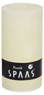 Produktbild von SPAAS 6 Rustikale Stumpenkerze 68/130 mm, ± 60 Stunden, ohne Duft - elfenbein