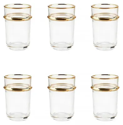 Produktbild von Teetassen aus Glas mit goldenem Rand, 175 ml – 6er-Set
