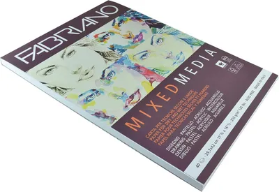 Productafbeelding van Fabriano 19100382 Mixed Media Kunstenpapier Blok, DIN A3, 40 vellen 250 g/m², geschikt voor natte en droge schildertechnieken, wit