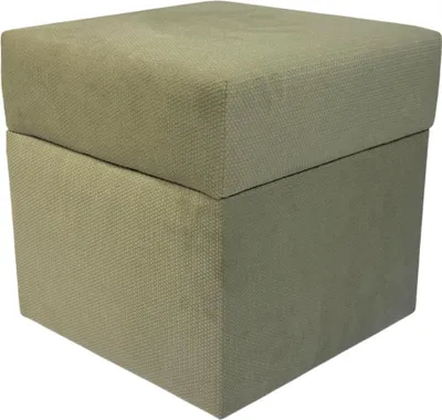 Produktbild von Velours-Hocker MAKALU 40x40 cm quadratisch mit Stauraum – aufklappbarer Polsterhocker aus Plüschstoff mit Paspeln – Cappuccino