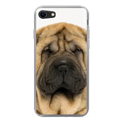 Produktbild von MuchoWow® Handyhülle Schutzhülle Hülle für iPhone 8 Hund - Jungen - Sharpei - Haustiere - Mädchen - Kinder Silikon Softcase Handy Hülle - Schutzhaube