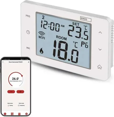 Productafbeelding van EMOS GoSmart Programmeerbare WiFi-thermostaat voor binnen, slimme thermostaat, geschikt voor gebruik met een open haard