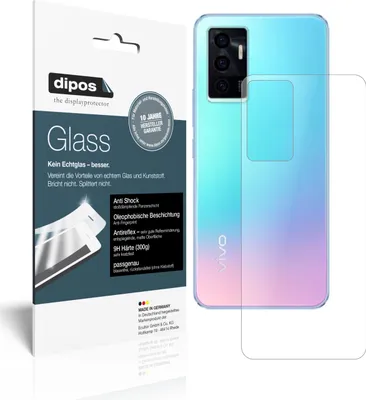 Produktbild von 2x Schutzfolie für Vivo V23e 5G Rückseite matt - Anti-Shock 9H Folie dipos Glass Kunststoffglas