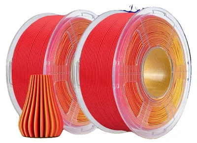 Immagine prodotto di Filamento per stampante 3D, materiale PLA, elevata compatibilità, rosso-giallo