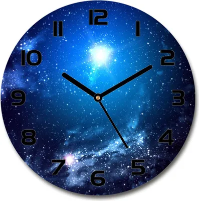 Produktbild von Wanduhr aus Glas 30fi Glasbild Glasuhr Gehärtetes Glas - schwarze-zeiger - Nebula