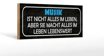 Produktbild von Holzschild Spruch 27x10cm Musik nicht alles im Leben aber