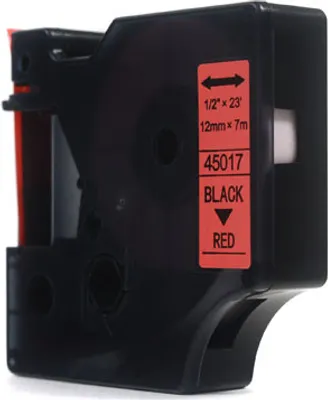 Image de JetWorld Dymo D1 Noir sur Rouge 12mm x 7m LM100 LM100+ LM200 LM300