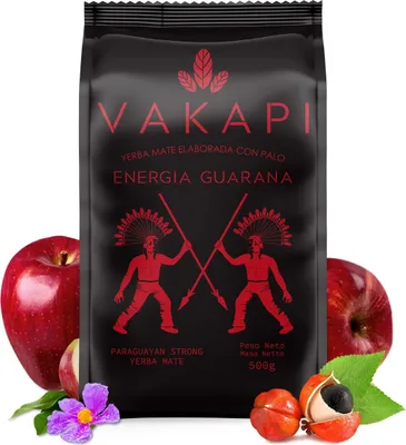 Immagine prodotto di Tè Yerba Mate Vaskapi Energia Guaranà 500g - Tè mate forte dal Paraguay - Yerba Mate con guaranà ed erbe sfuse 0,5kg