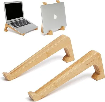 Image de Support pour ordinateur portable en bambou, pour ordinateurs portables de 10 à 17 pouces