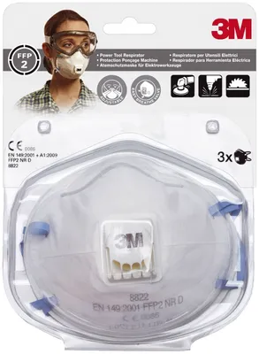 Image de 3M 8822-3 Masque anti-poussière Confort - Pack de 3 pièces