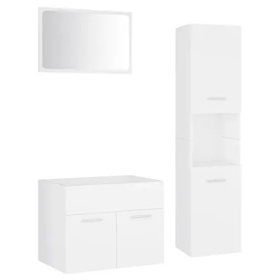 Produktbild von vidaXL Badmöbel-Set Weiß Holzwerkstoff