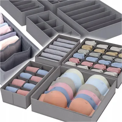 Produktbild von Unterwäscheorganisator Für Socken Für Den Schrank, Schubladen Und Fachteiler – 4-Teiliges Set