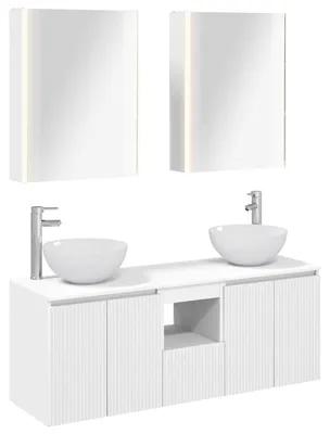 Immagine prodotto di vidaXL Set di 5 mobili da bagno, bianco, in legno composito