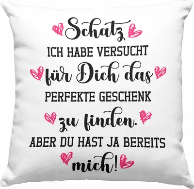 Produktbild von Trendation - Freundin Geschenk Deko-Kissen mit Füllung 40x40 Liebe Paare Valentinstag Valentinstaggeschenk Freund Schatz (Blau)