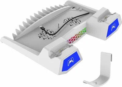 Image de iPega P5S023 Support RGB multifonctionnel rechargeable avec refroidissement pour PS5/PS5 Slim White