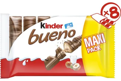 Produktbild von Kinder Bueno 344 g – Knusprige Waffelröllchen mit Milch-Haselnuss-Creme