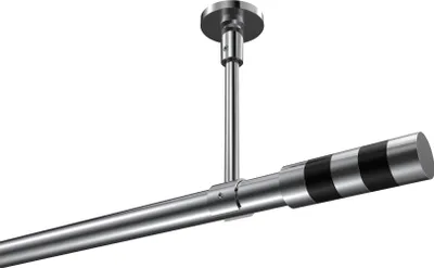 Produktbild von Interdeco Gardinenstange / Vorhangstange Chrom, Typ Sonette Mavell (Zylinder Bicolor) ohne Ringe, Deckenmontage, 20 mm Ø 1-läufig, 320 cm