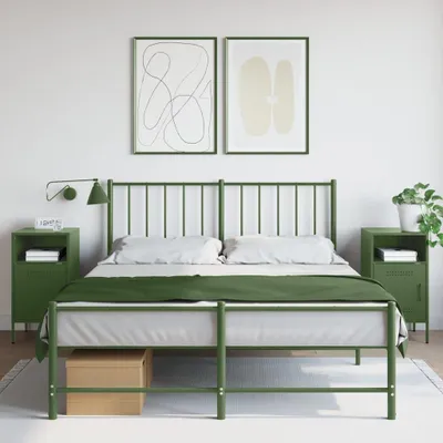 Immagine prodotto di vidaXL Comodini 2 pz. Verde oliva 36x39x68 cm in acciaio