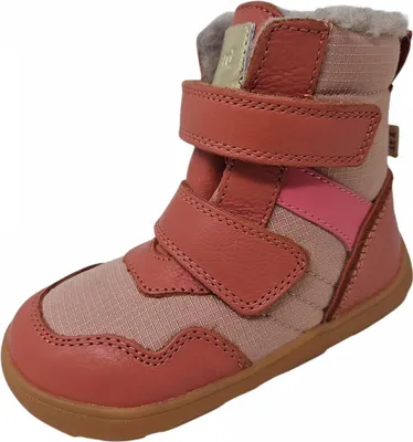 A single pink boot is shown against a white background.