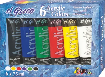 Zdjęcie produktu dla KREUL el Greco, 75 ml, Czarny, Niebieski, Zielony, Czerwony, Biały, Żółty, Połysk, Tubka, Wodoodporny