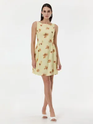 Produktbild von Orsay gelbes, gemustertes, ärmelloses Kleid für Damen 40