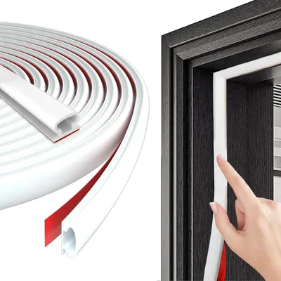 Zdjęcie produktu dla Uszczelka gumowa w kształcie litery "D", samoprzylepna, biała, 8 m