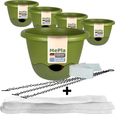 Produktbild von MePla - 5 Stück Ampel Mareta ø30 Hellgrün/Dunkelgrün + 5 x Ersatzbewässerungsband