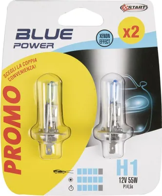 Immagine prodotto di START Coppia di lampadine alogene H1 Blue Power 12V 55W P14.5s