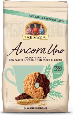 Produktbild von 6x Tre Marie Ancora Uno Frolla all'antica con farina integrale e cacao Kekse mit Vollkornmehl und Kakao 300g cookies biscuit altmodisches Gebäck 100% Italienische Kekse 300g