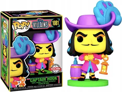 Zdjęcie produktu dla Funko POP Disney Villains 1081 Captain Hook blacklight Special Edition Limitowana Świecąca Figurka Kolekcjonerska