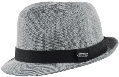 Chillouts knautschbarer verstellbarer Trilby Stoffhut in Strick-Optik in grau