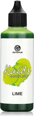 Zdjęcie produktu dla 100 ml Octopus Fluids Alcohol Ink LIME, atrament alkoholowy do Fluid Art i żywicy, zielony