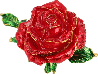 Immagine prodotto di Portagioie a forma di rosa squisito elegante lucido gioielli anelli di stoccaggio per la decorazione desktop