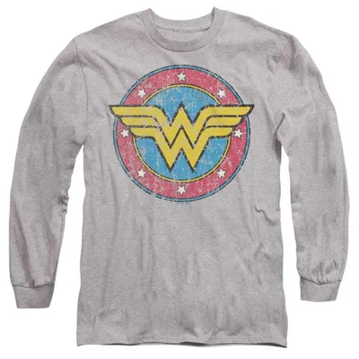 Immagine prodotto di Maglietta a maniche lunghe "Classic 2" di Wonder Woman, unisex, per uomo/donna, taglia L, colore "Heather" (grigio sportivo), Immagine generata dall'IA